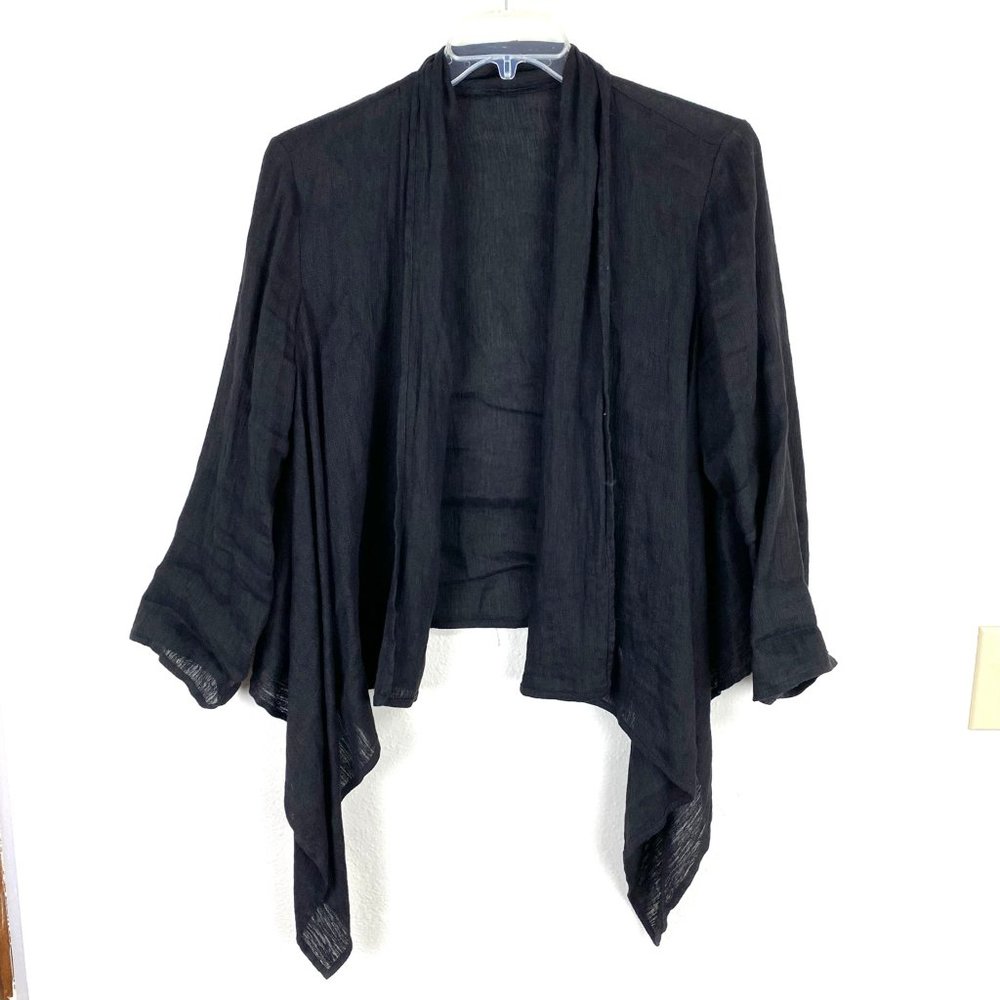 Eileen Fisher Black Open-Front Blazer